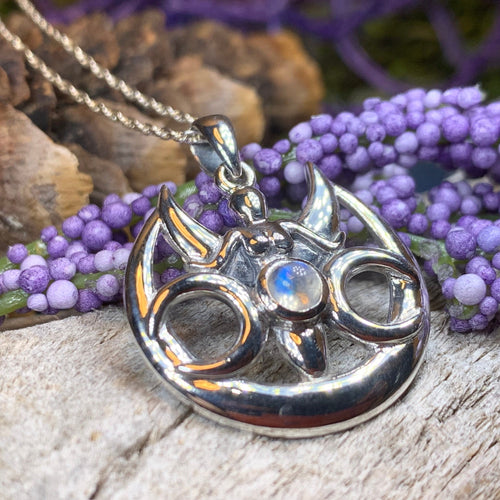 LELOUCHY Triple Moon Goddess Necklace Sterling Silver hypoallergenic Pagan  Wiccan Magic Amulet Pendant pentacle jewelry,Embellished with Crystals from  Austria, Birthday Gifts Present for Women Men-1 | Amazon.com