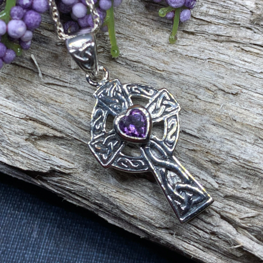 Celtic Cross Heart Necklace – Celtic Crystal Design Jewelry