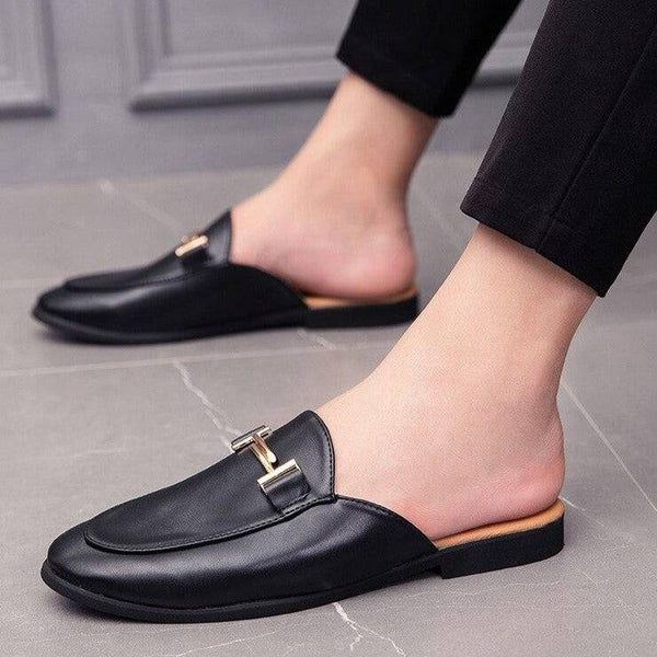 Classic Leather Mules Shoes - VICOZI
