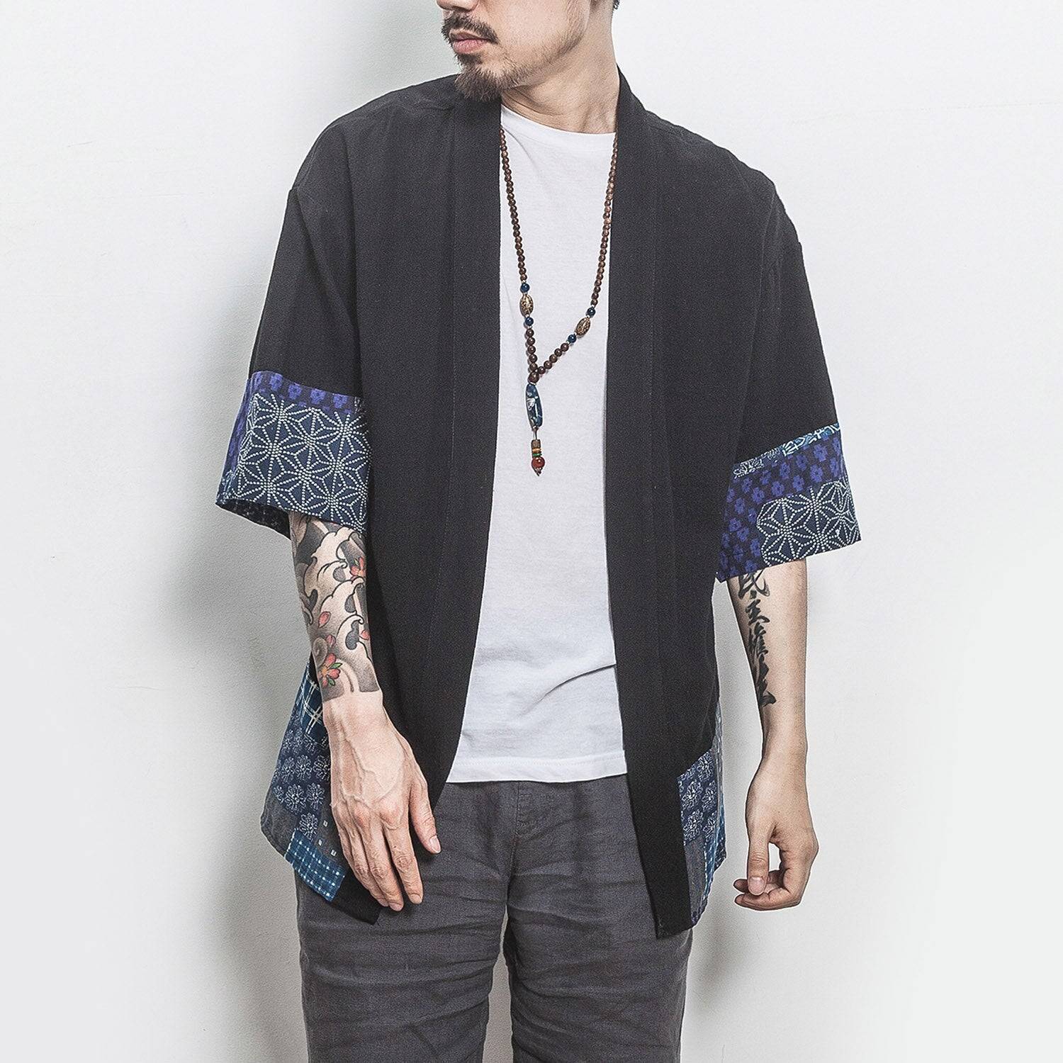 Men Streetwear Kimono Shirt - VICOZI