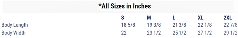 bella and canvas size chart