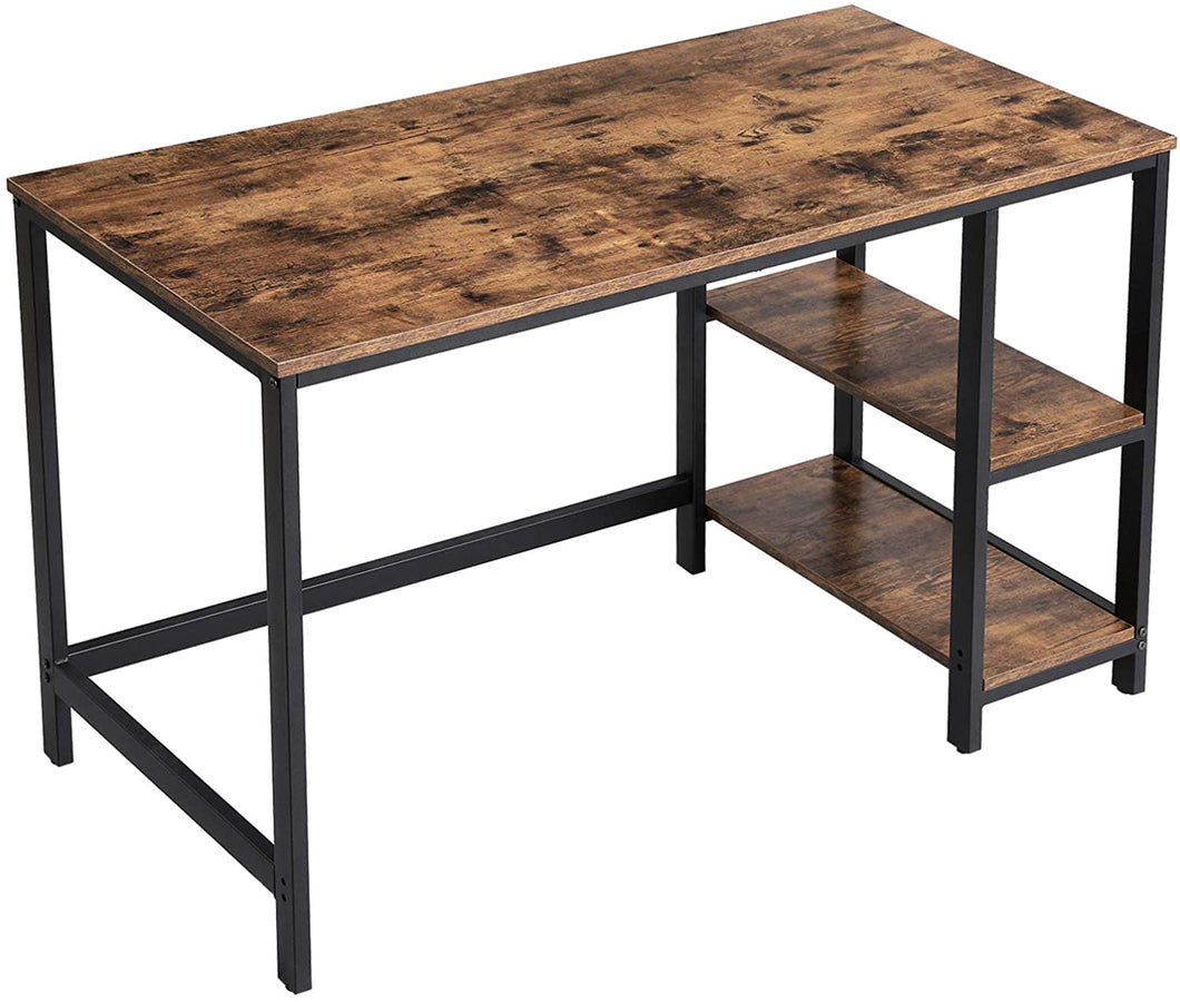 VASAGLE Computer Desk, 47.2-Inch Long Home Office Desk, Writing Desk, Rustic Brown and Black ULWD47X