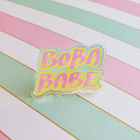 Boba Babe Logo Acrylic Pin – Local Undercover by Jackalope Arts