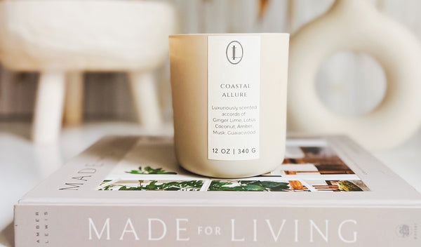 Luxury Candle, Wooden Wick Candle by Luxe Intuition, Coastal Allure