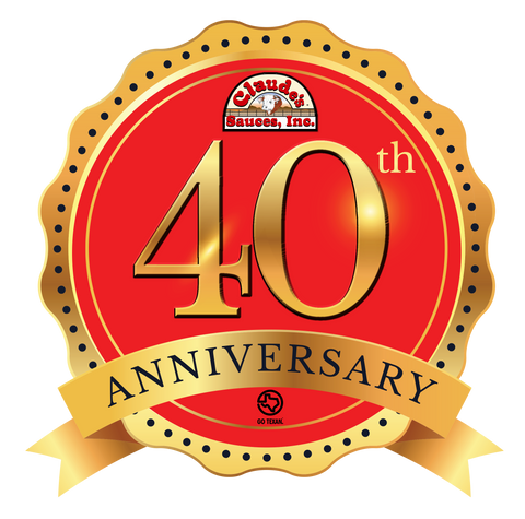 Claude's Sauces 40th Anniversary Badge