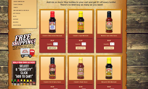 Claude's Sauces Mix and Match 6 Pack Page