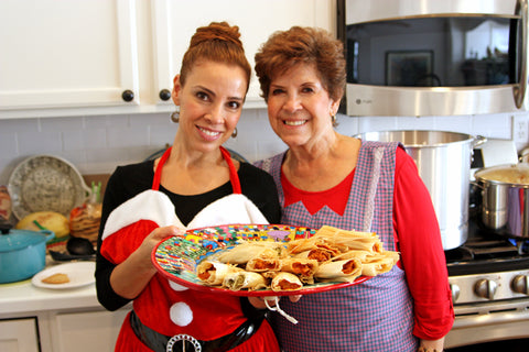 Muy Bueno Cookbook author Yvette Marquez Sharpnack cooks enchiladas with her mom