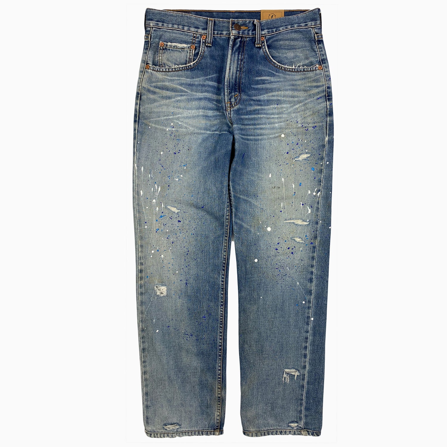 Levi's 506 Blue Paint Splatter Jeans (31 x 31) – denimfaygo