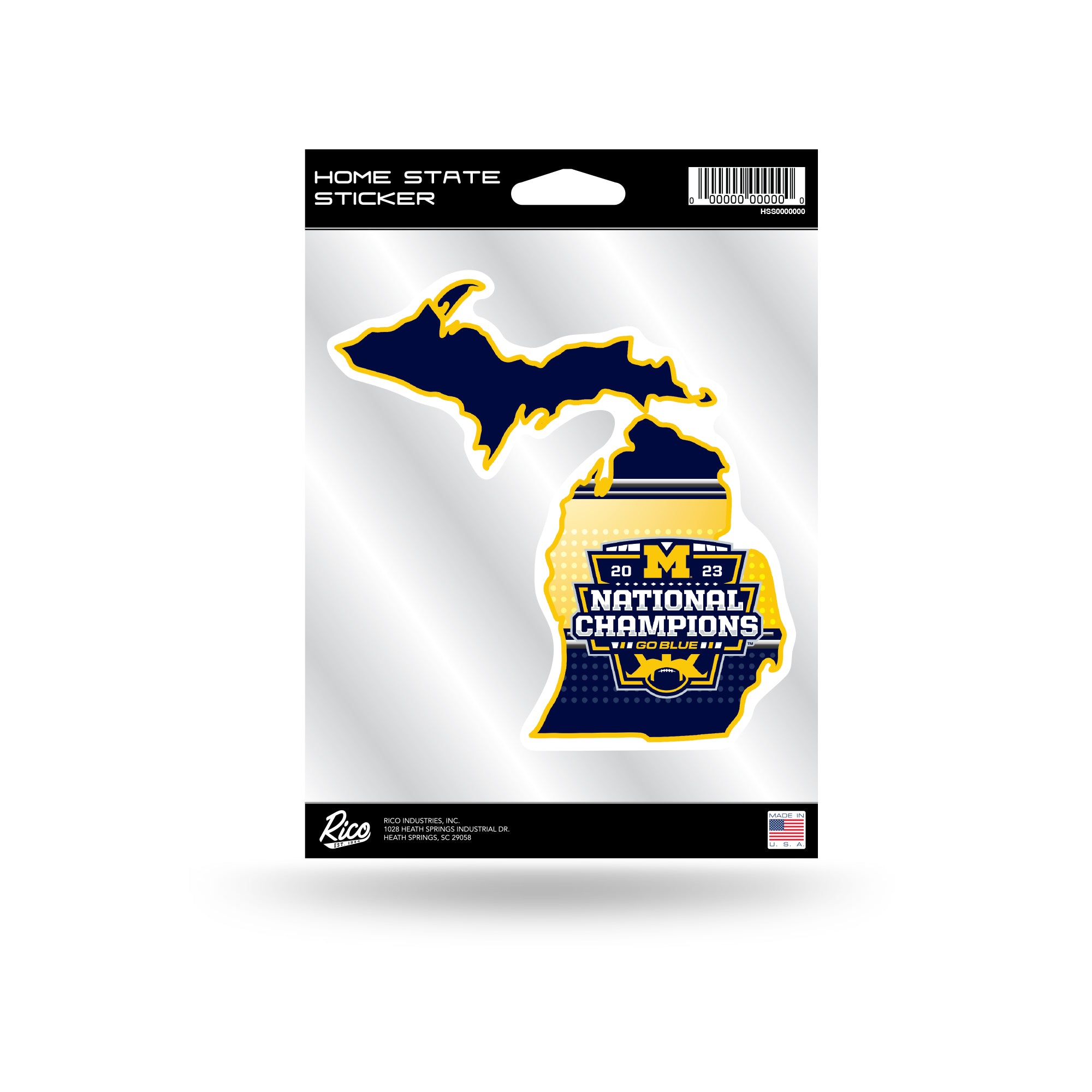 Michigan Wolverines 2023-24 CFP National Champions Home State Sticker