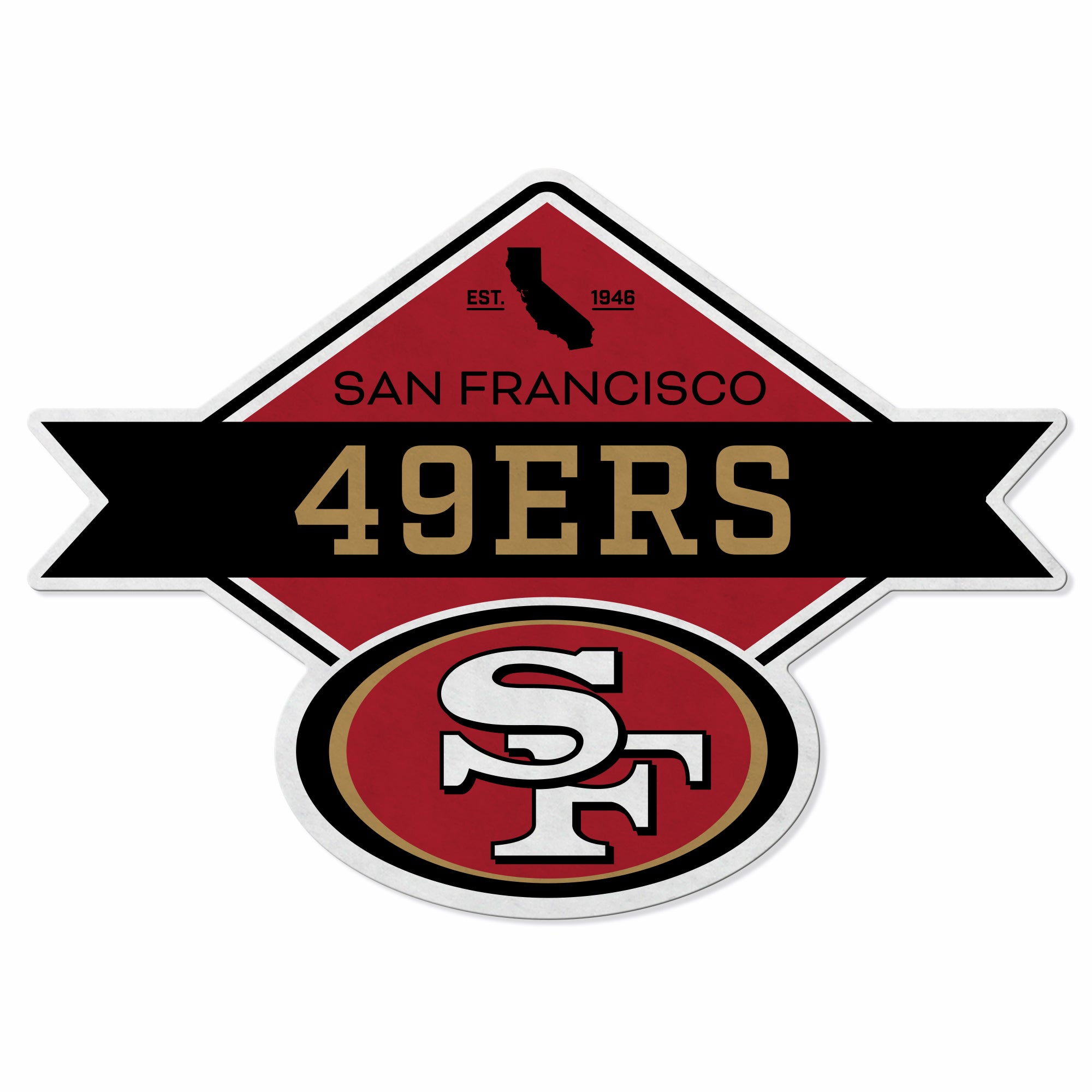 49Ers Shape Cut Logo With Header Card - Diamond Design