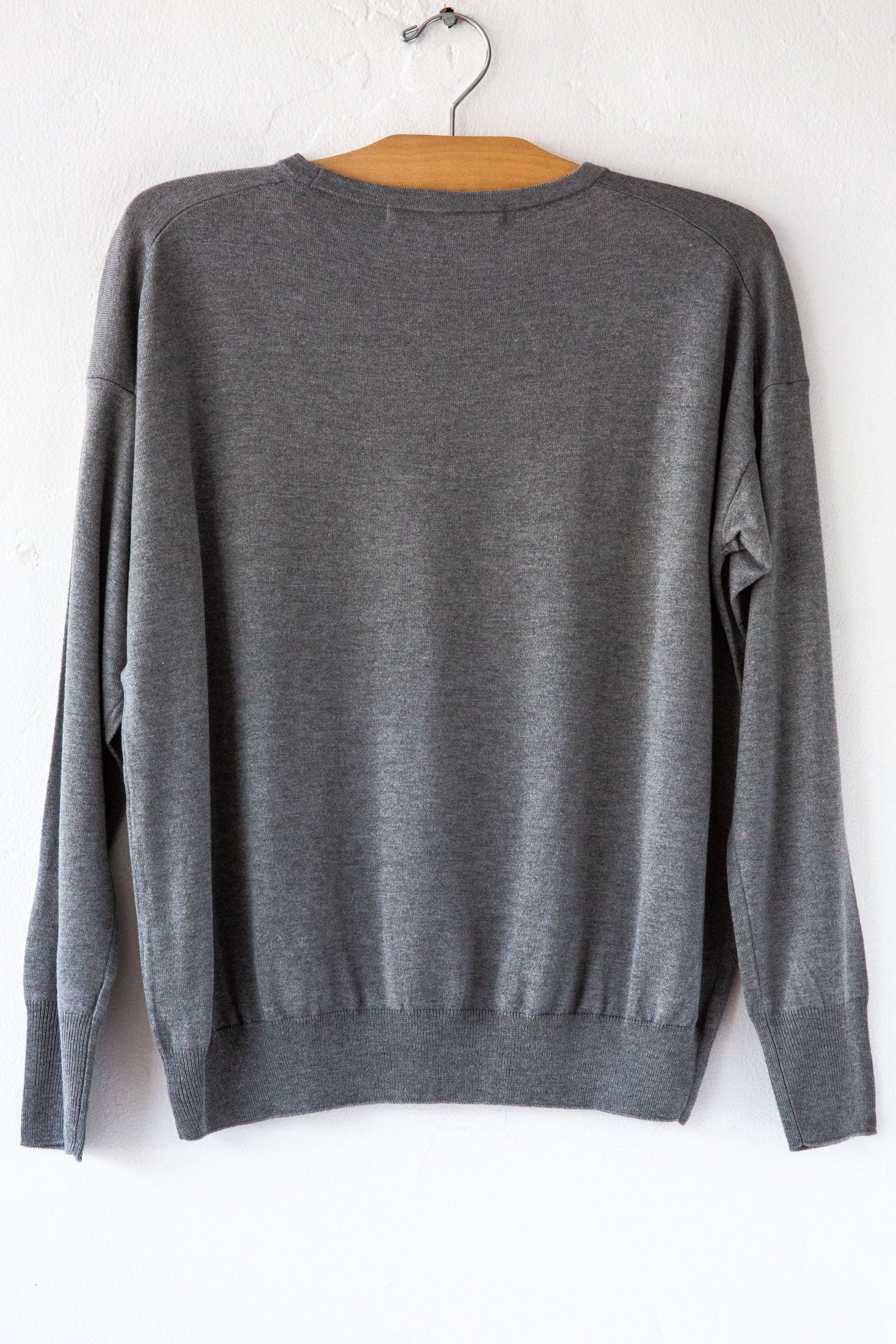 Silk/Cashmere Grey Crew Sweater