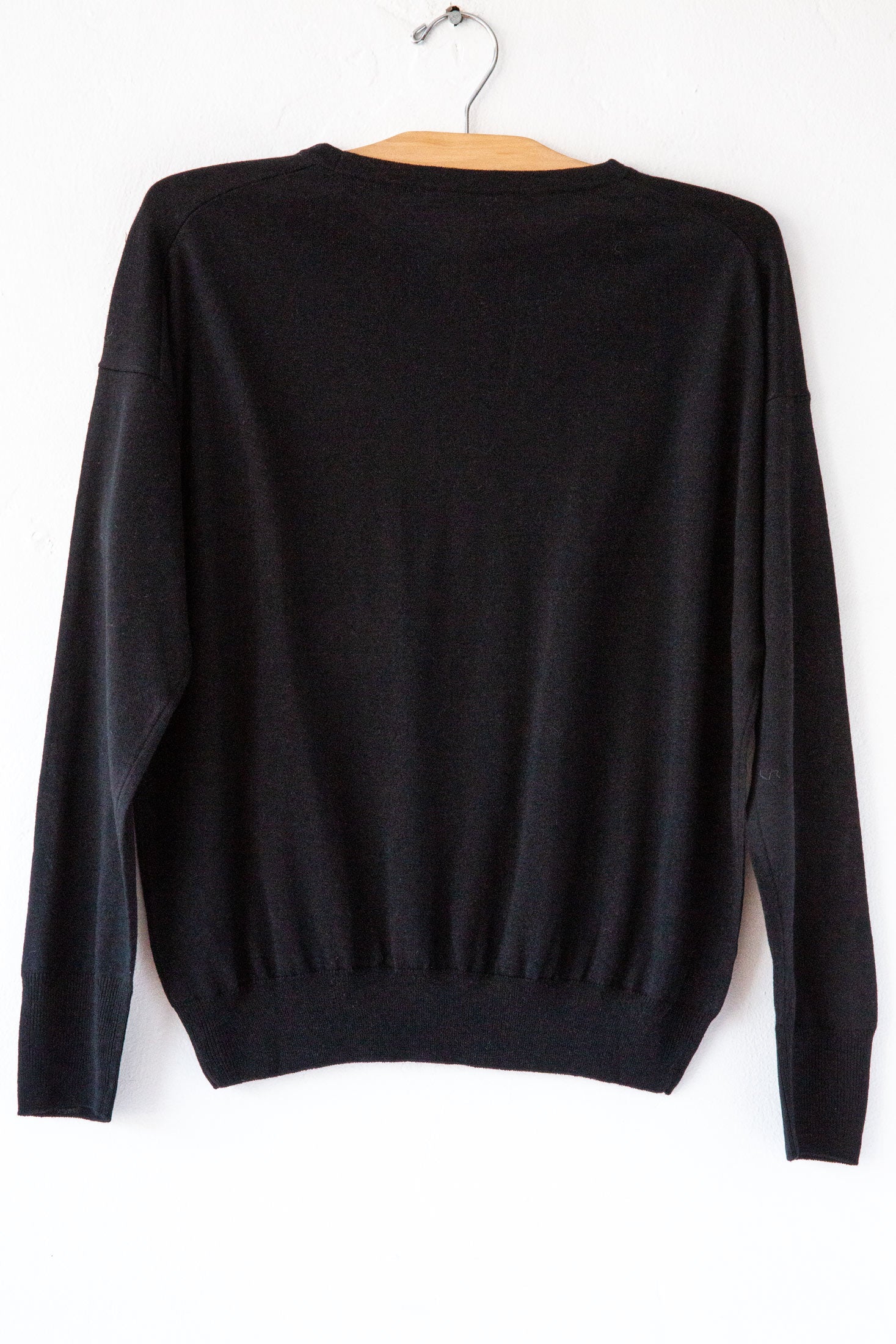 Silk/Cashmere Black Crew Sweater