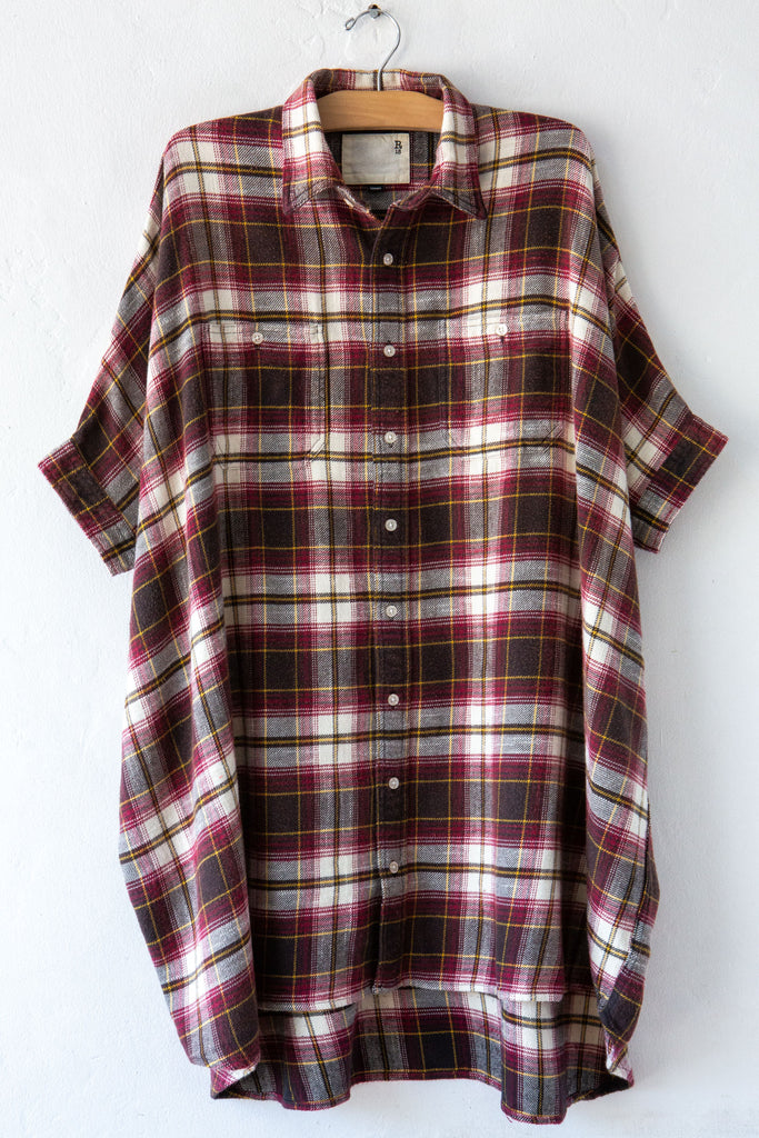 Plaid Boxy Shirtdress