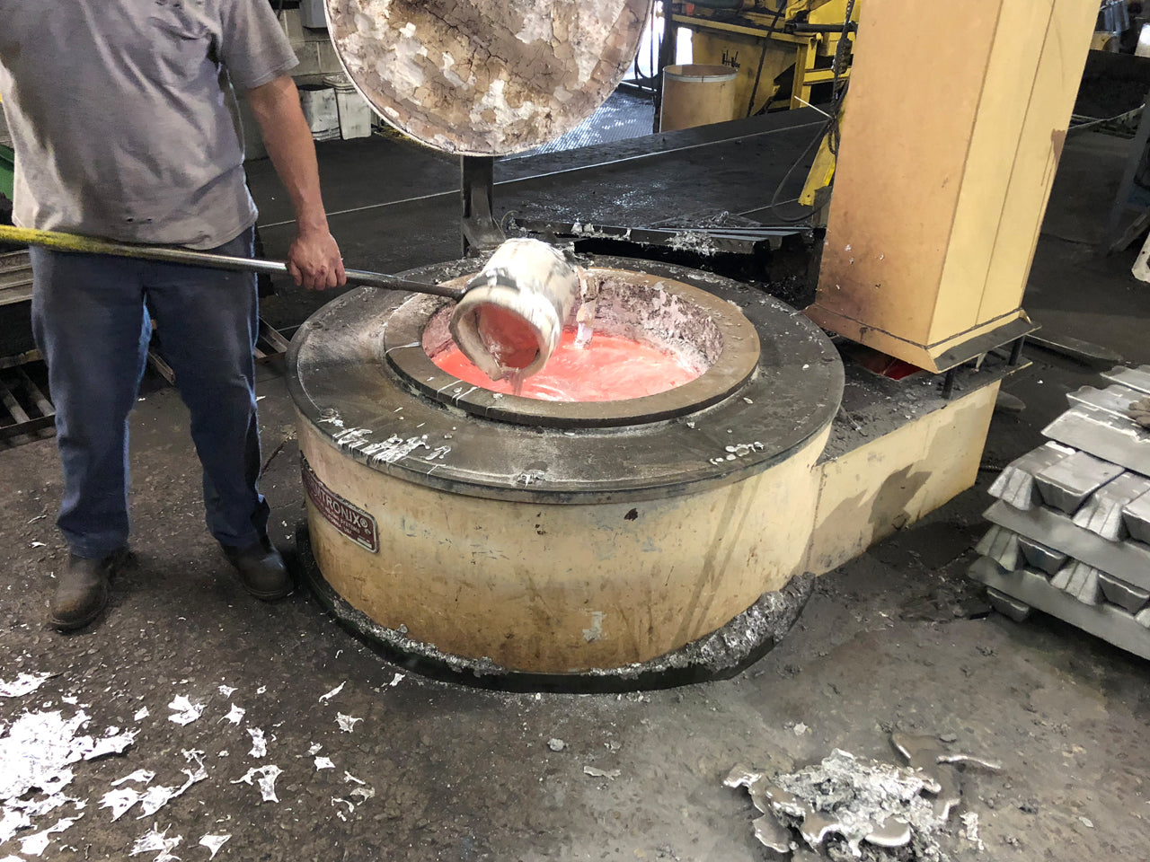 Aluminum ingots ready to be melted