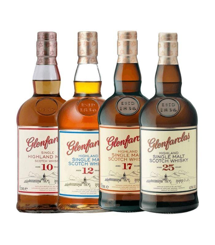 Glenfarclas 10 | 12 | 17 | 25 Year Single Malt Scotch Whisky Bundle