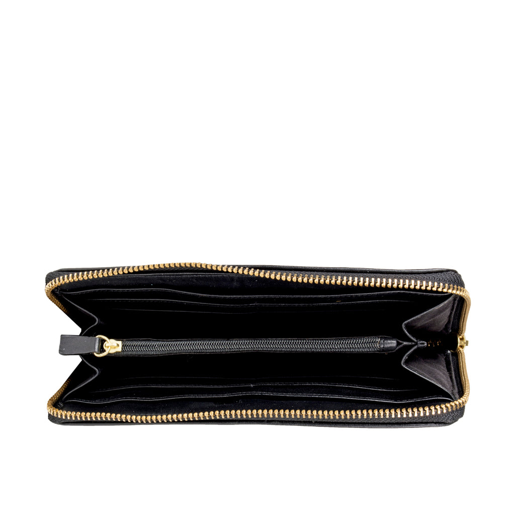 black zip purse