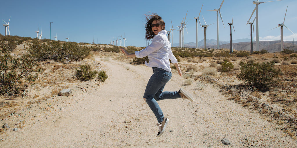 woman jumping