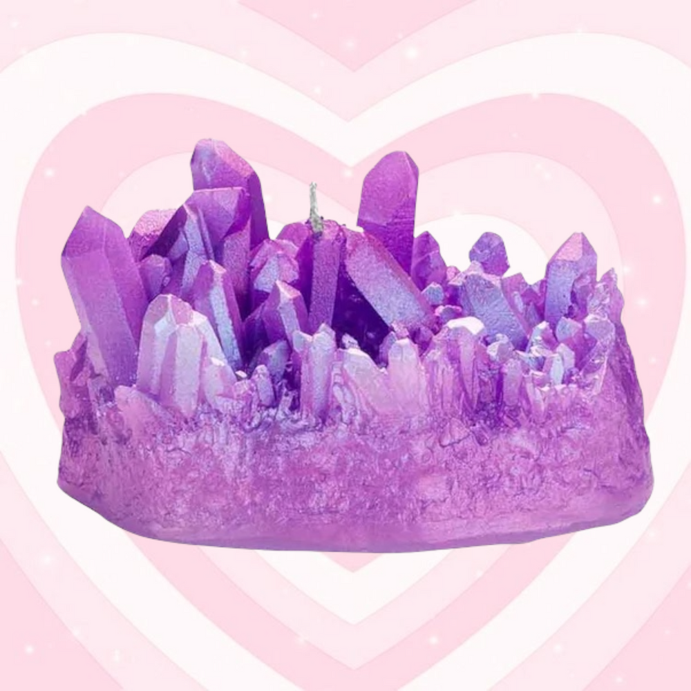 Rose Quartz Geode Heart Crystal Candle – Look Dollicious