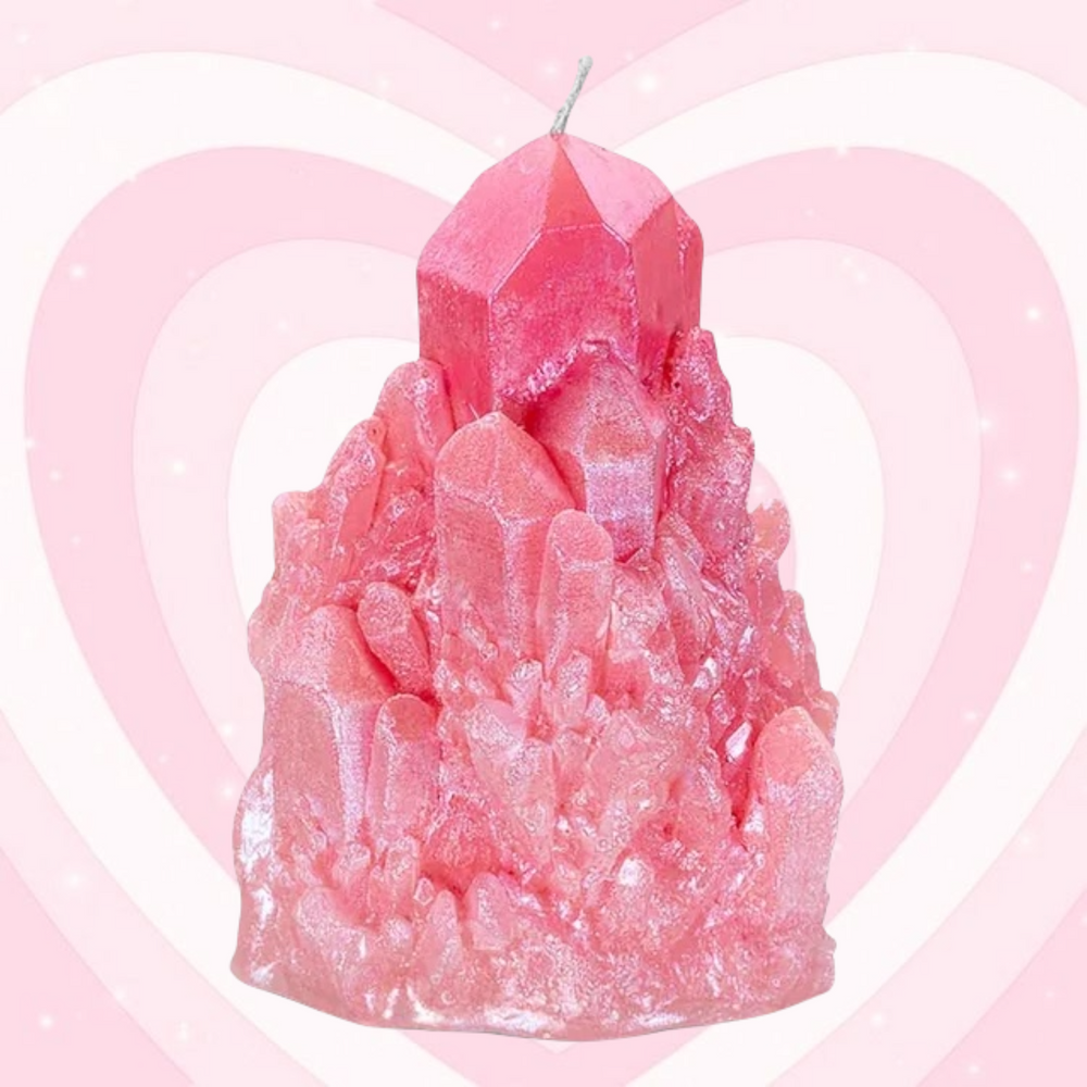 Rose Quartz Geode Heart Crystal Candle – Look Dollicious