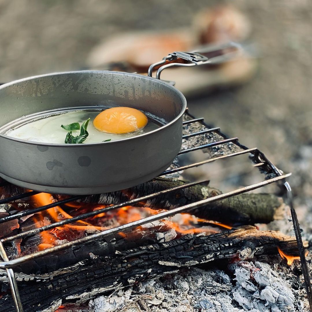 Stainless Steel Camping Cookware Set, 4-piece Camping Pot Pan Set, 600 –