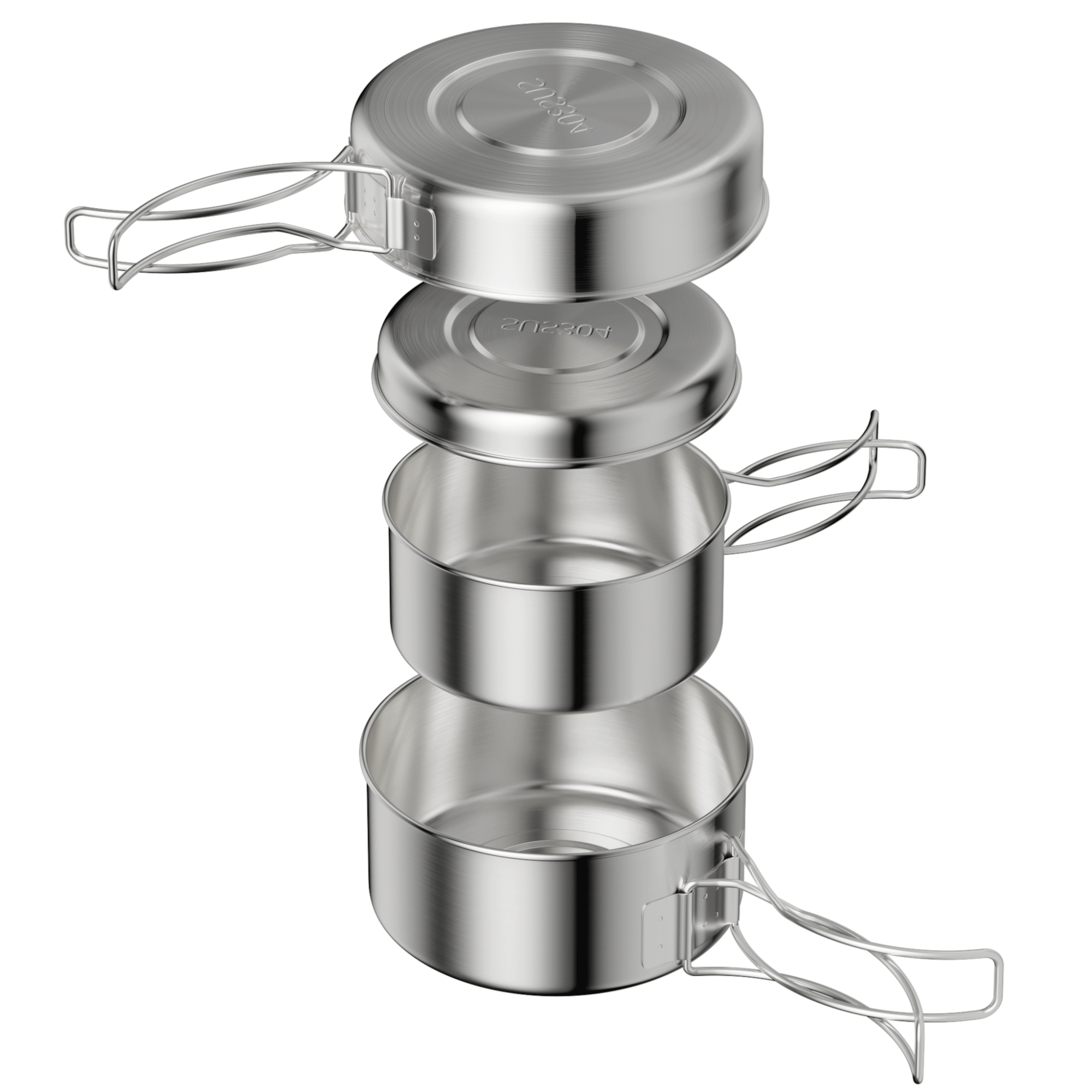 Outdoor Portable Camping Cookware Set, Stainless Steel