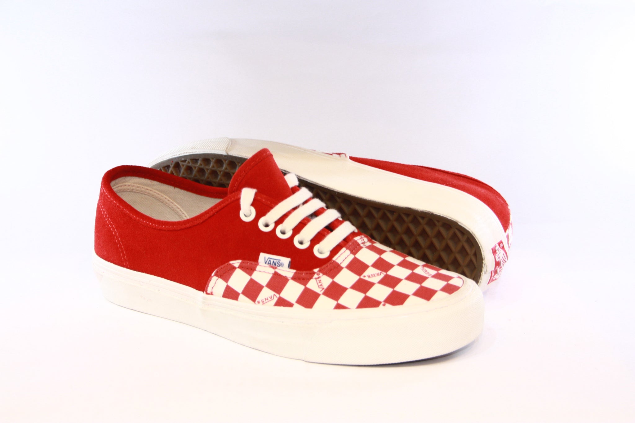 vans vault red checkerboard