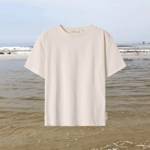 Ungebleichtes, ungefärbtes mikroplastikfreies Frauen-T-Shirt von Salzwasser