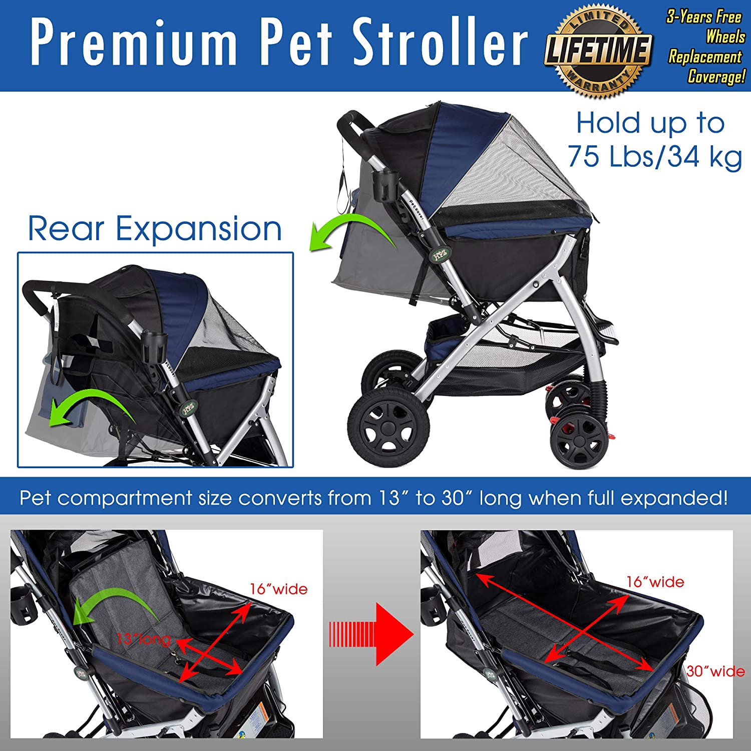 baby stroller with dog compartment