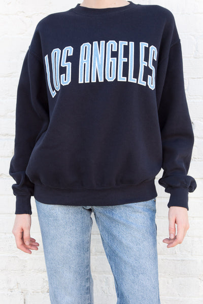 SHEIN EZwear Los Angeles Graphic Long Sleeve Pullover