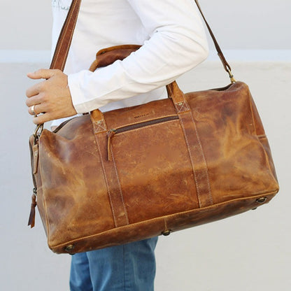 Carry On Guide  Leather Duffel Bag, Mens Leather Carry On Luggage