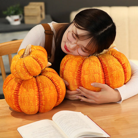 girl napping on a pumpkin pillow