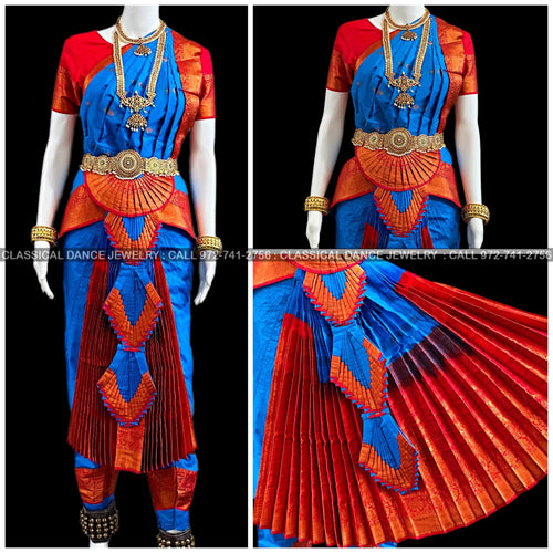 Bharatnatyam dress Blue and Green for Fancy Dress/Costume Competitions –  fancydresswale.com