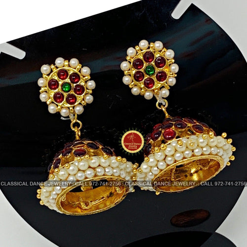 Flipkart.com - Buy bharatanatyam jewellery kempu jumki Brass Jhumki Earring  Online at Best Prices in India