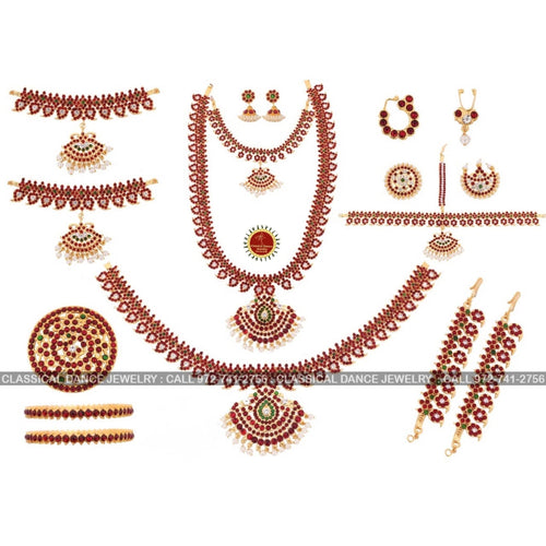 Temple Jewellery Real kemp mini bridal set at Rs 9850/set in Chennai