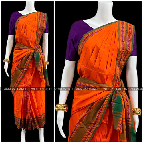 Violet Orange Soft Silk Half Saree – Vastrasuka