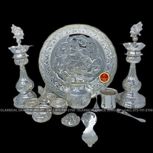 Designer German Silver Round PUJA Thali Set Return Gifts Navaratri Pongal  Diwali Engagement Wedding Classical Dance Jewelry - Etsy Norway