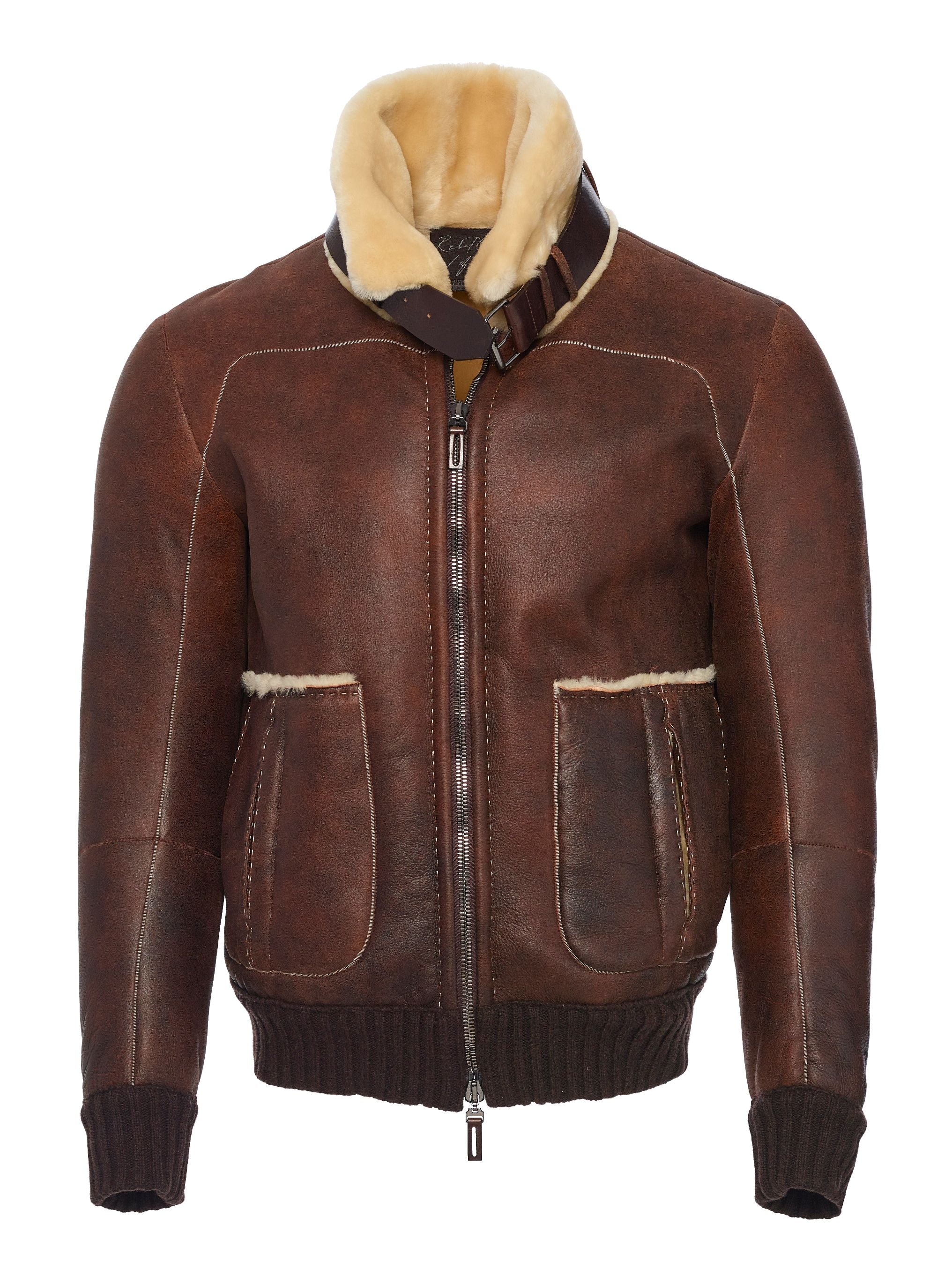 Cortina Jacket - Shearling Leather Bomber Jacket | Robert Comstock