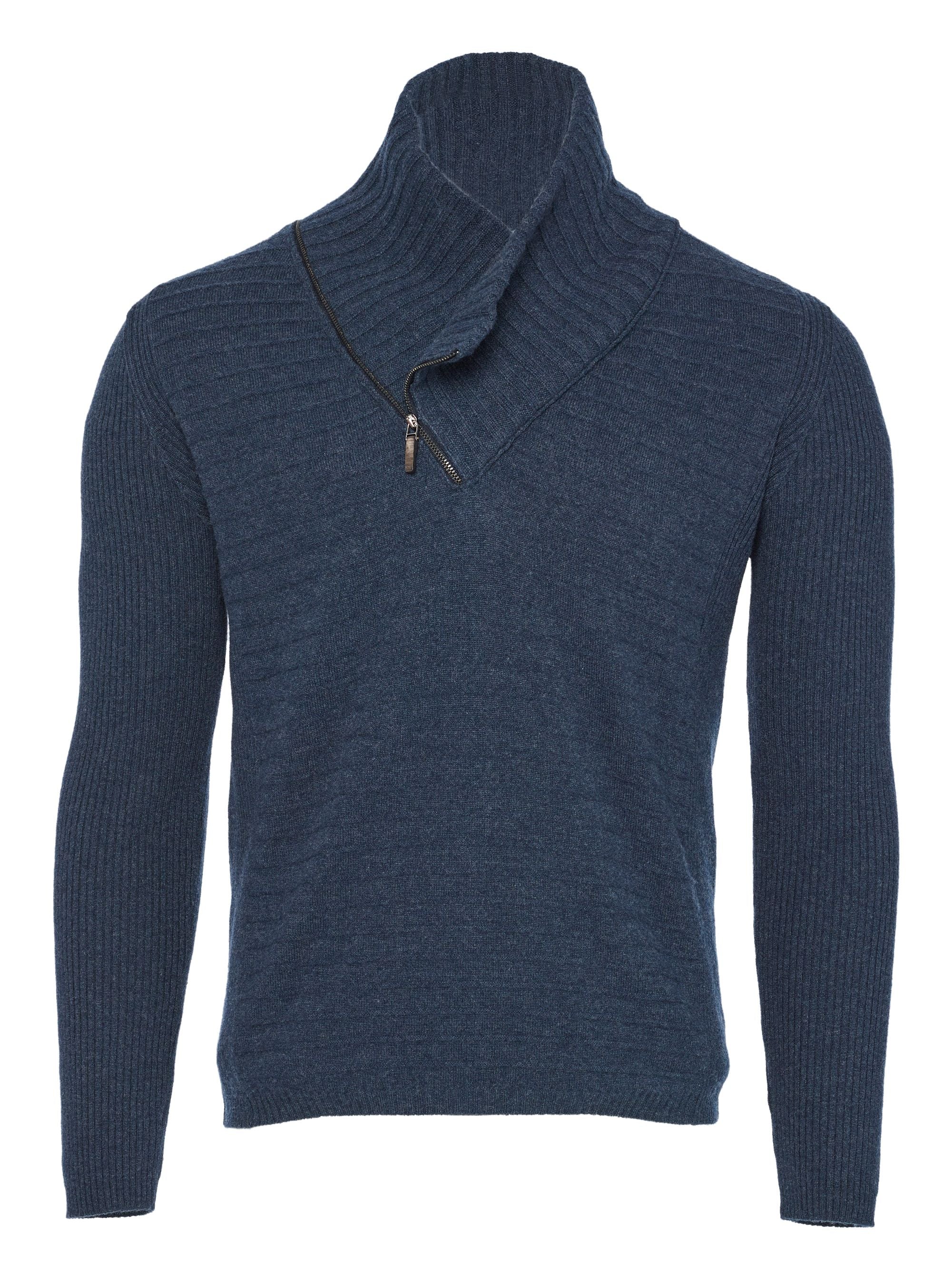 Twelve-gauge cashmere 3-pattern cross latch collar