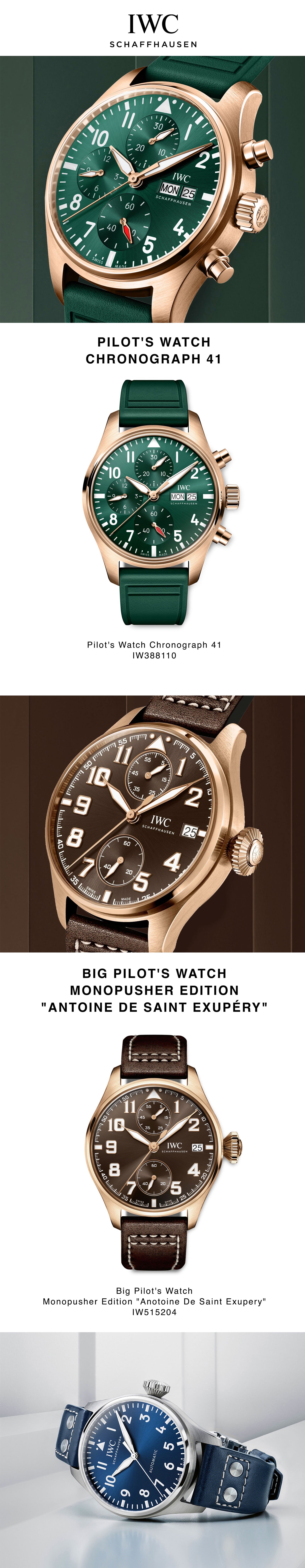 IWC Schaffhausen - The Perfect Companion - pilot's watch chronograph 41 - big pilot's watch monopusher edition - antoine de saint exupery