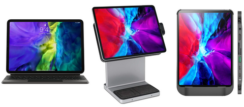 (From left): Apple Magic Keyboard, Kensington StudioDock, Hubble for iPad