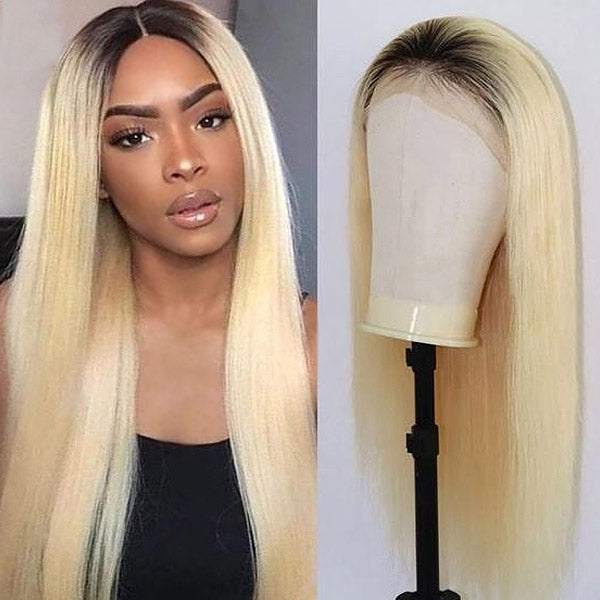 Glueless Wig 13x4 Ombre Straight Lace Front Wig T1B/613 Full Lace ...