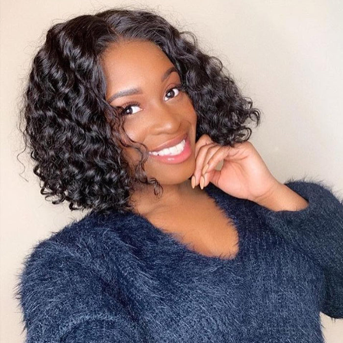 Short Lace Front Wig Deep Wave Bob Wig | Hairinbeauty | Reviews on Judge.me
