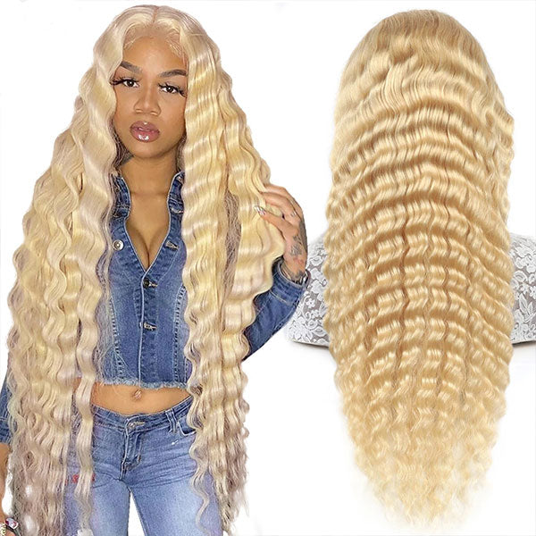 13x4 Lace Front Wig 613 Blonde Loose Deep Wave Frontal Wig 30 Inch Glu Hairinbeauty 