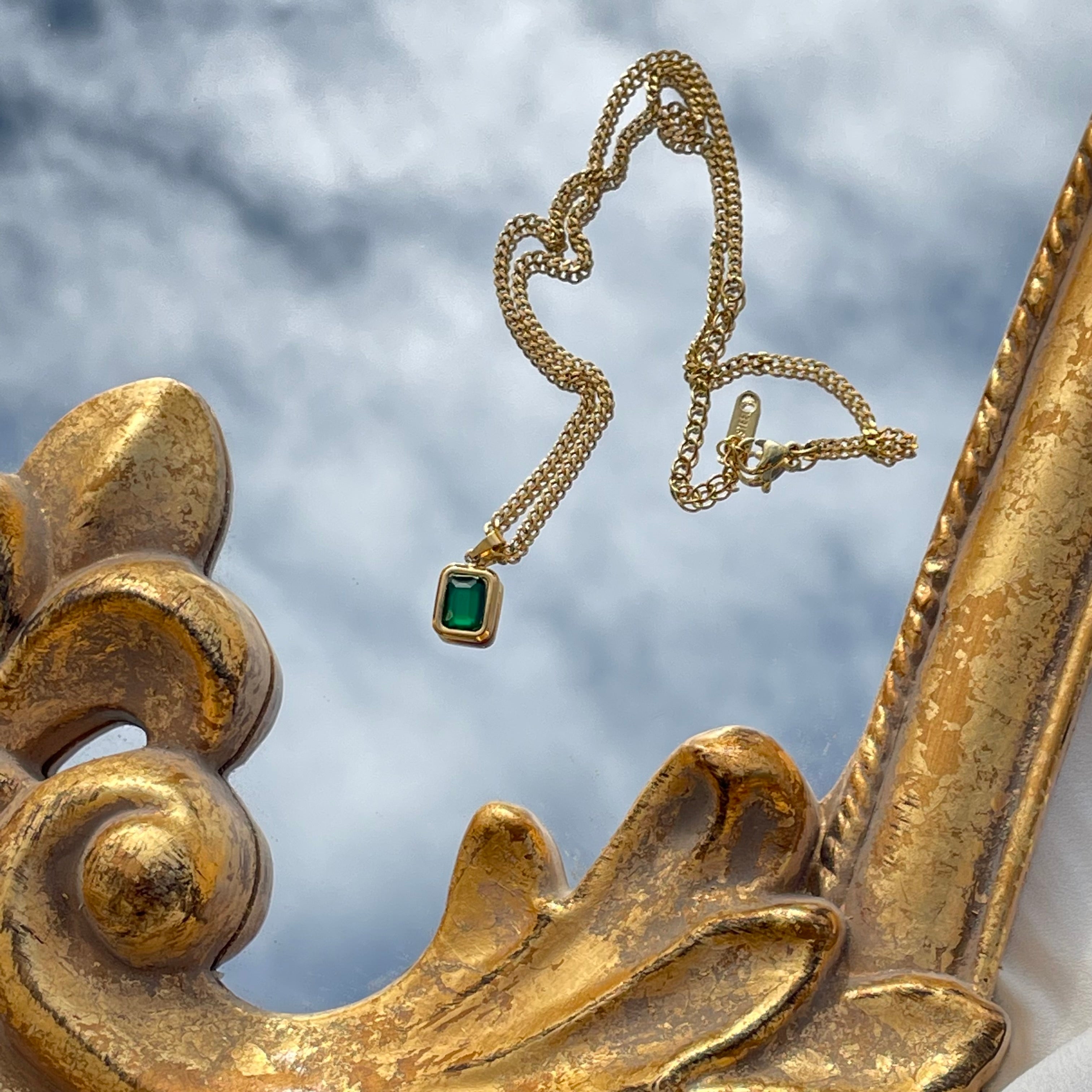 Emerald and Gold Necklace