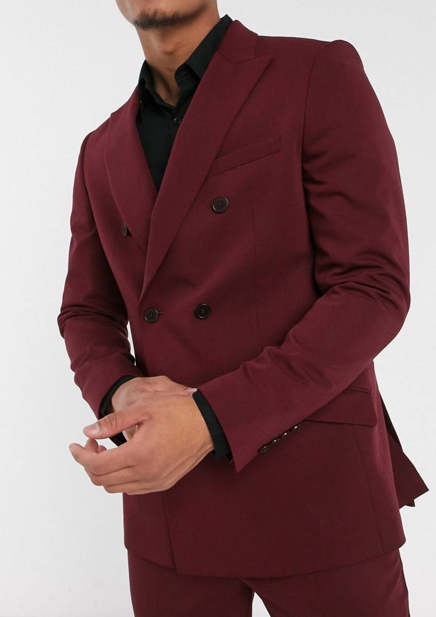 Burgundy Double Breasted Suit – Tumuh