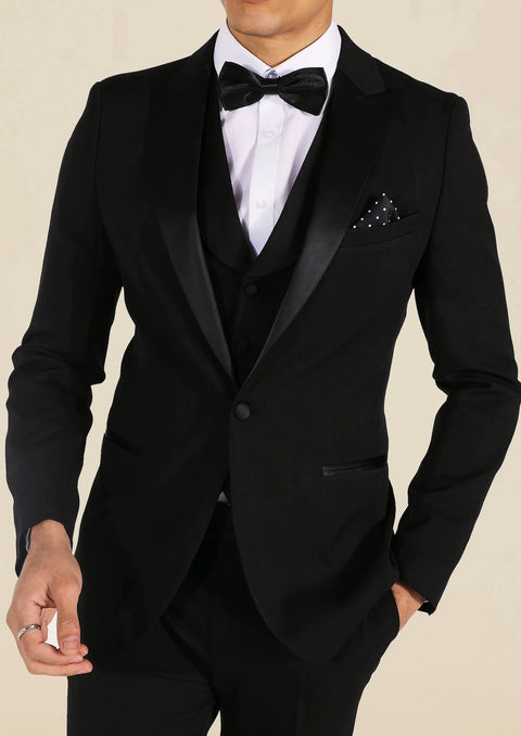 Black Metallic Tuxedo Blazer / Suit for Wedding – Tumuh