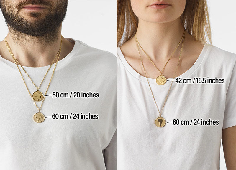 sizing guide for USJ necklaces