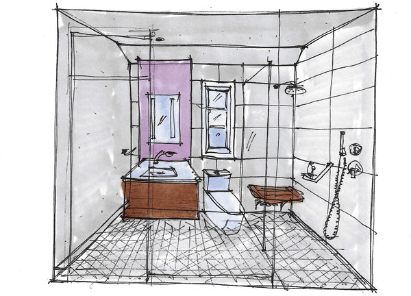 Welcome Home Bathroom Drawing