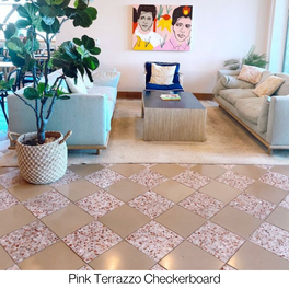 Pink Terrazzo Checkerboard Floor
