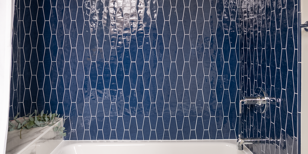 Blue Ceramic Shower Wall TIle